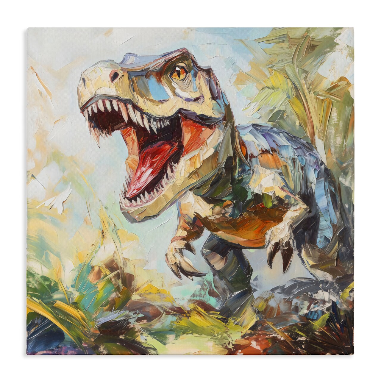 Stupell Industries Enchanting T-Rex Roar Canvas, design by Creative Studio
